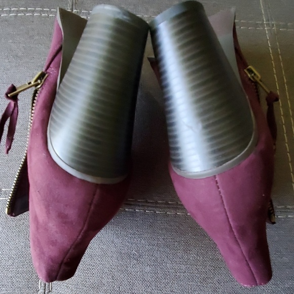 Last One! Purple Suede Ankle Boots Size 8 - Picture 7 of 8